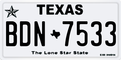 TX license plate BDN7533