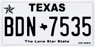 TX license plate BDN7535