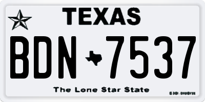 TX license plate BDN7537