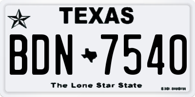 TX license plate BDN7540
