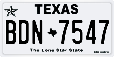 TX license plate BDN7547