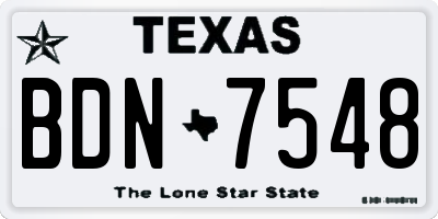 TX license plate BDN7548