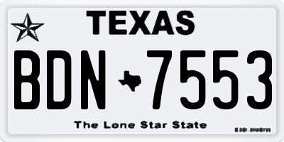 TX license plate BDN7553