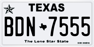TX license plate BDN7555