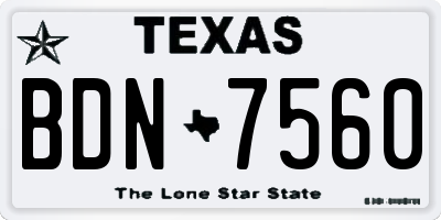 TX license plate BDN7560