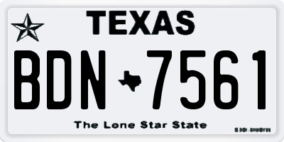 TX license plate BDN7561