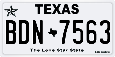 TX license plate BDN7563