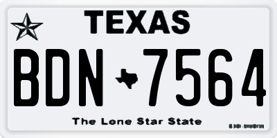TX license plate BDN7564