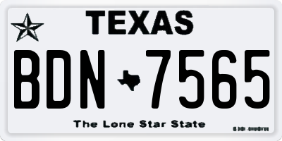 TX license plate BDN7565