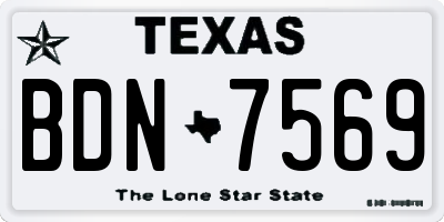 TX license plate BDN7569