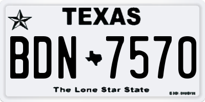 TX license plate BDN7570