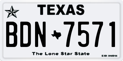 TX license plate BDN7571