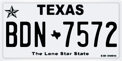 TX license plate BDN7572