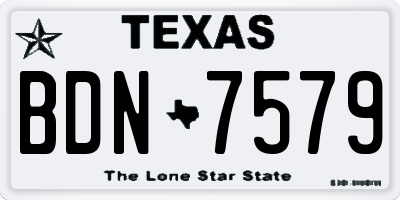 TX license plate BDN7579