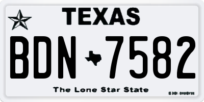 TX license plate BDN7582