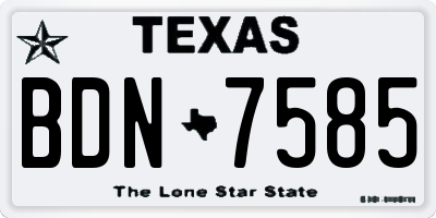 TX license plate BDN7585