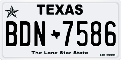 TX license plate BDN7586
