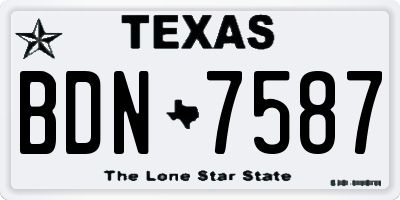 TX license plate BDN7587