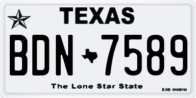 TX license plate BDN7589