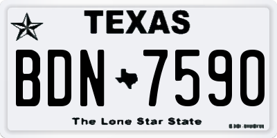 TX license plate BDN7590