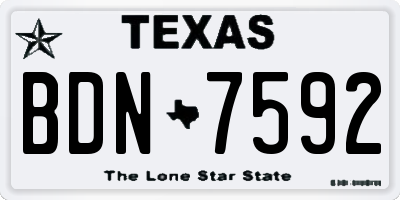 TX license plate BDN7592