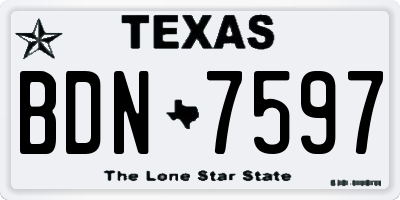 TX license plate BDN7597