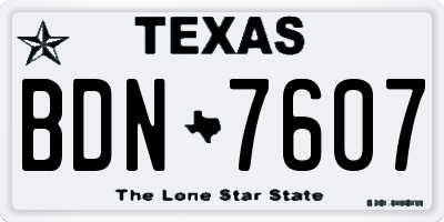 TX license plate BDN7607