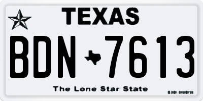 TX license plate BDN7613