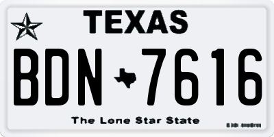 TX license plate BDN7616