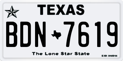 TX license plate BDN7619