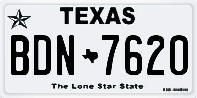 TX license plate BDN7620