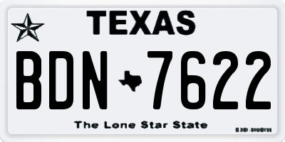 TX license plate BDN7622