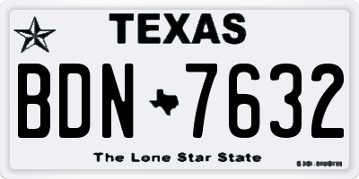 TX license plate BDN7632