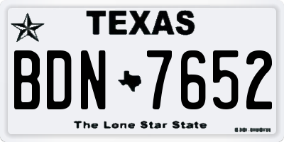 TX license plate BDN7652