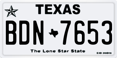 TX license plate BDN7653