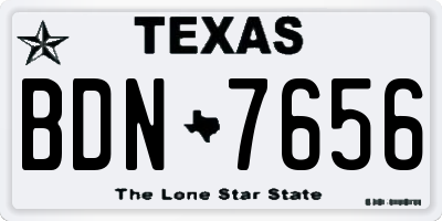 TX license plate BDN7656