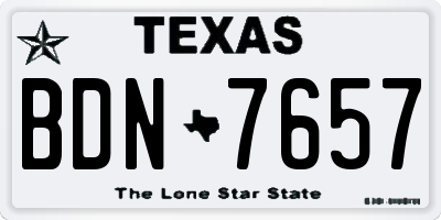 TX license plate BDN7657
