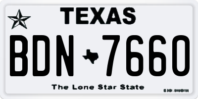 TX license plate BDN7660