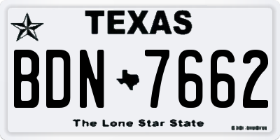 TX license plate BDN7662