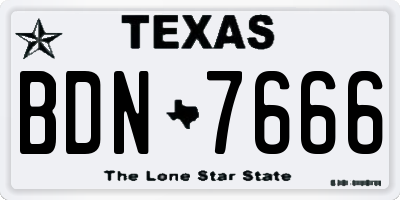 TX license plate BDN7666