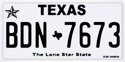 TX license plate BDN7673