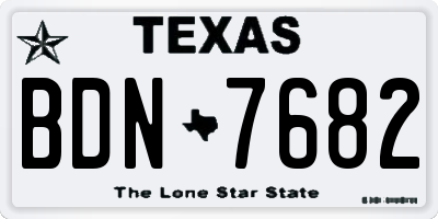 TX license plate BDN7682