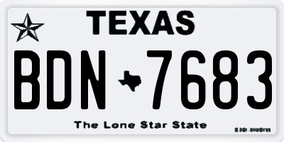 TX license plate BDN7683