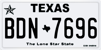TX license plate BDN7696