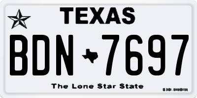 TX license plate BDN7697