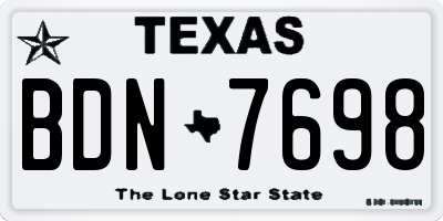 TX license plate BDN7698