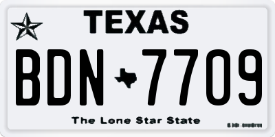 TX license plate BDN7709