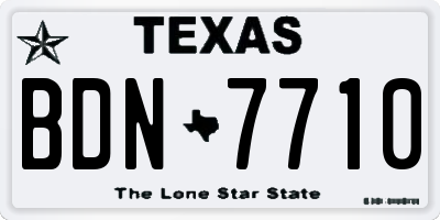 TX license plate BDN7710