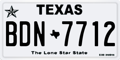TX license plate BDN7712