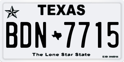 TX license plate BDN7715